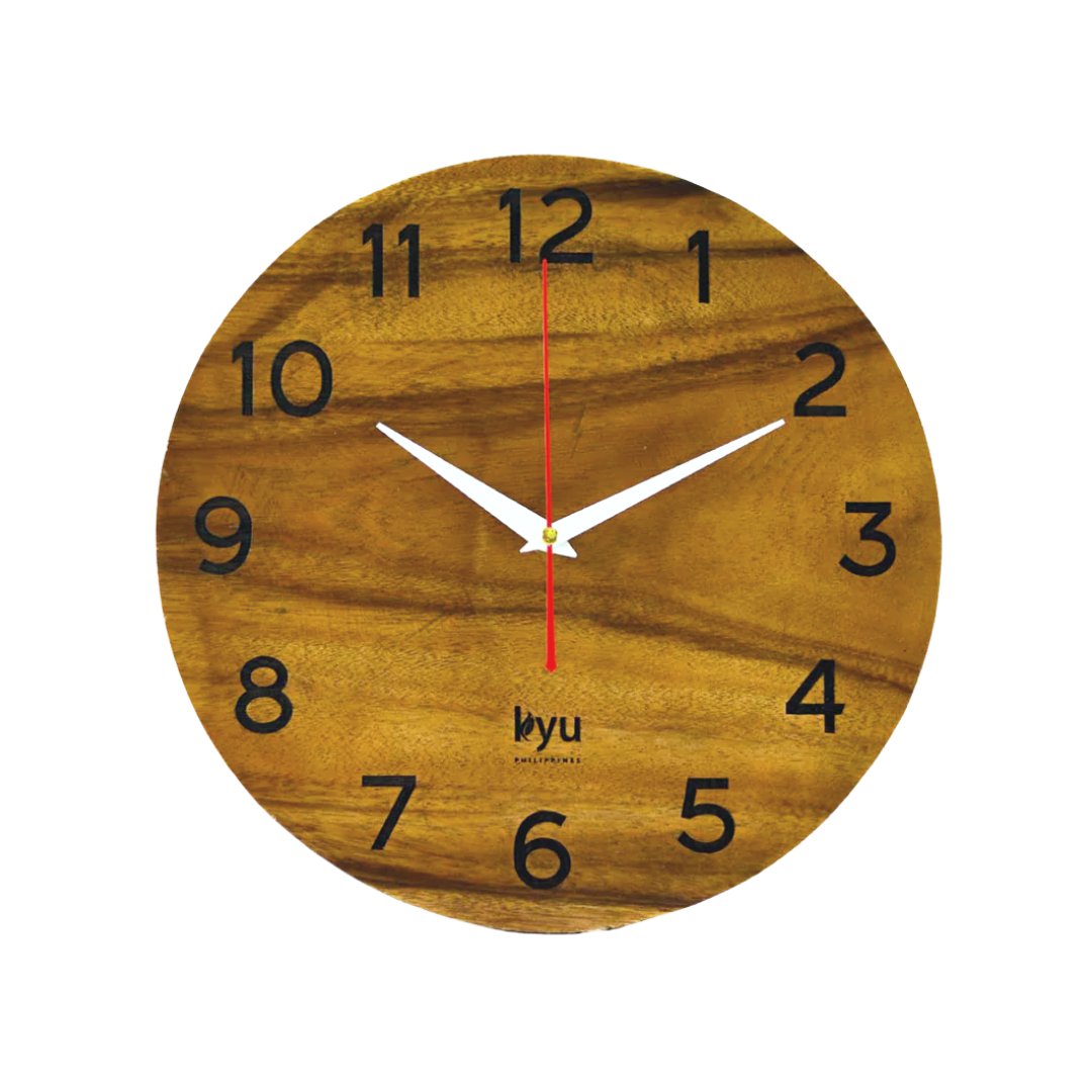 Kyu Philippines Wooden Wall Clock 13 Inches