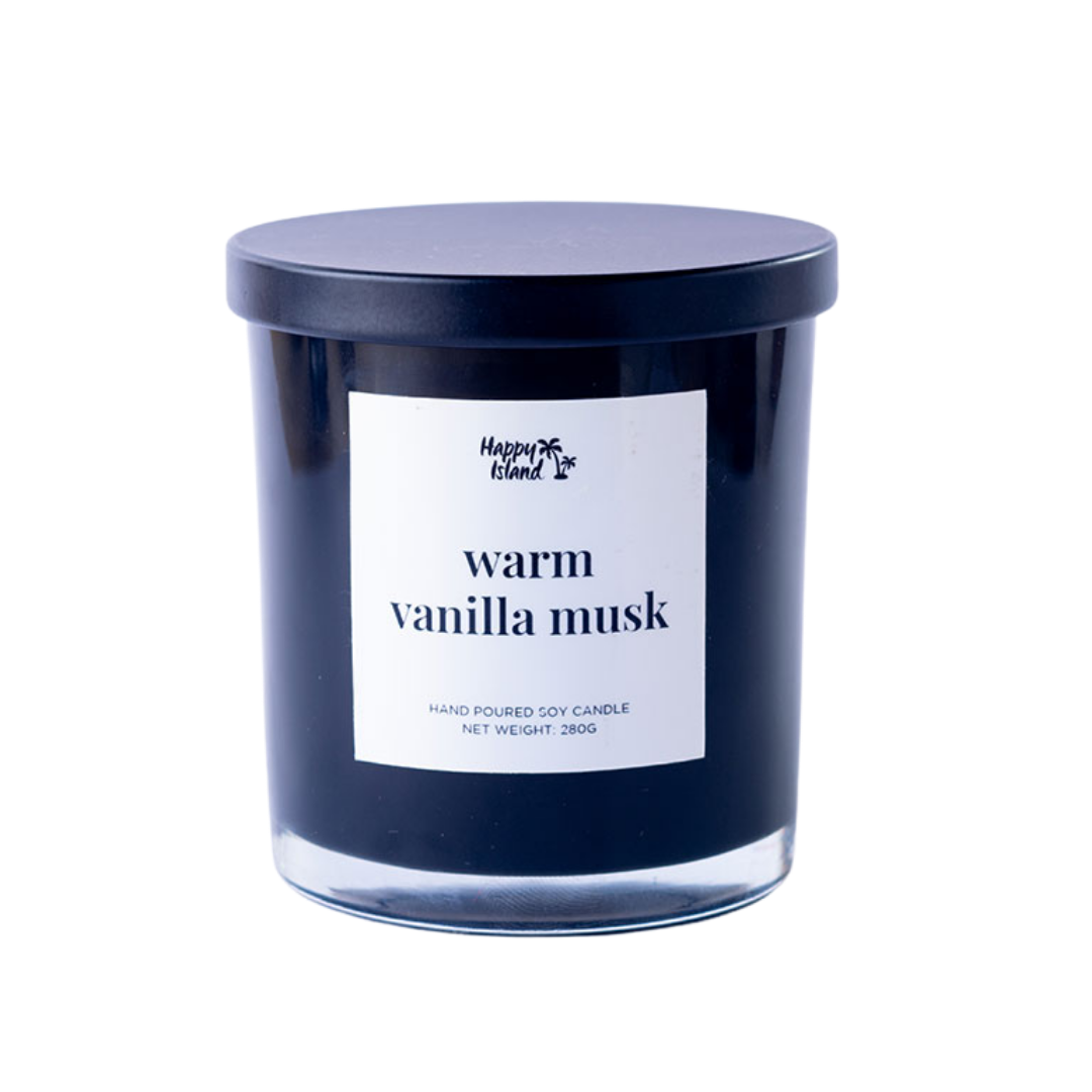 Happy Island	Home Collection Scented Hand-Poured Soy Candle - 300mL / 10oz Glass Jar