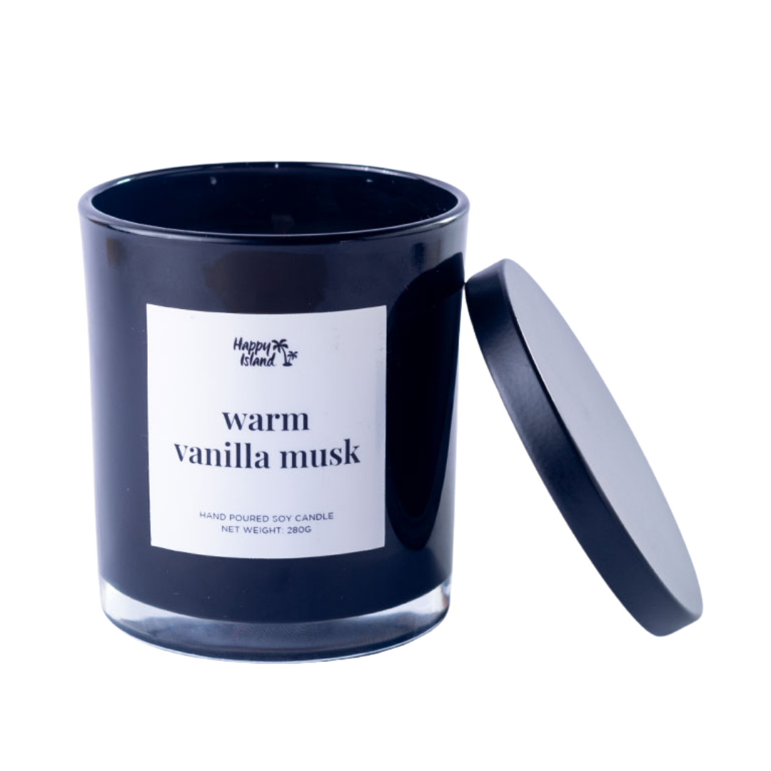 Happy Island	Home Collection Scented Hand-Poured Soy Candle - 300mL / 10oz Glass Jar