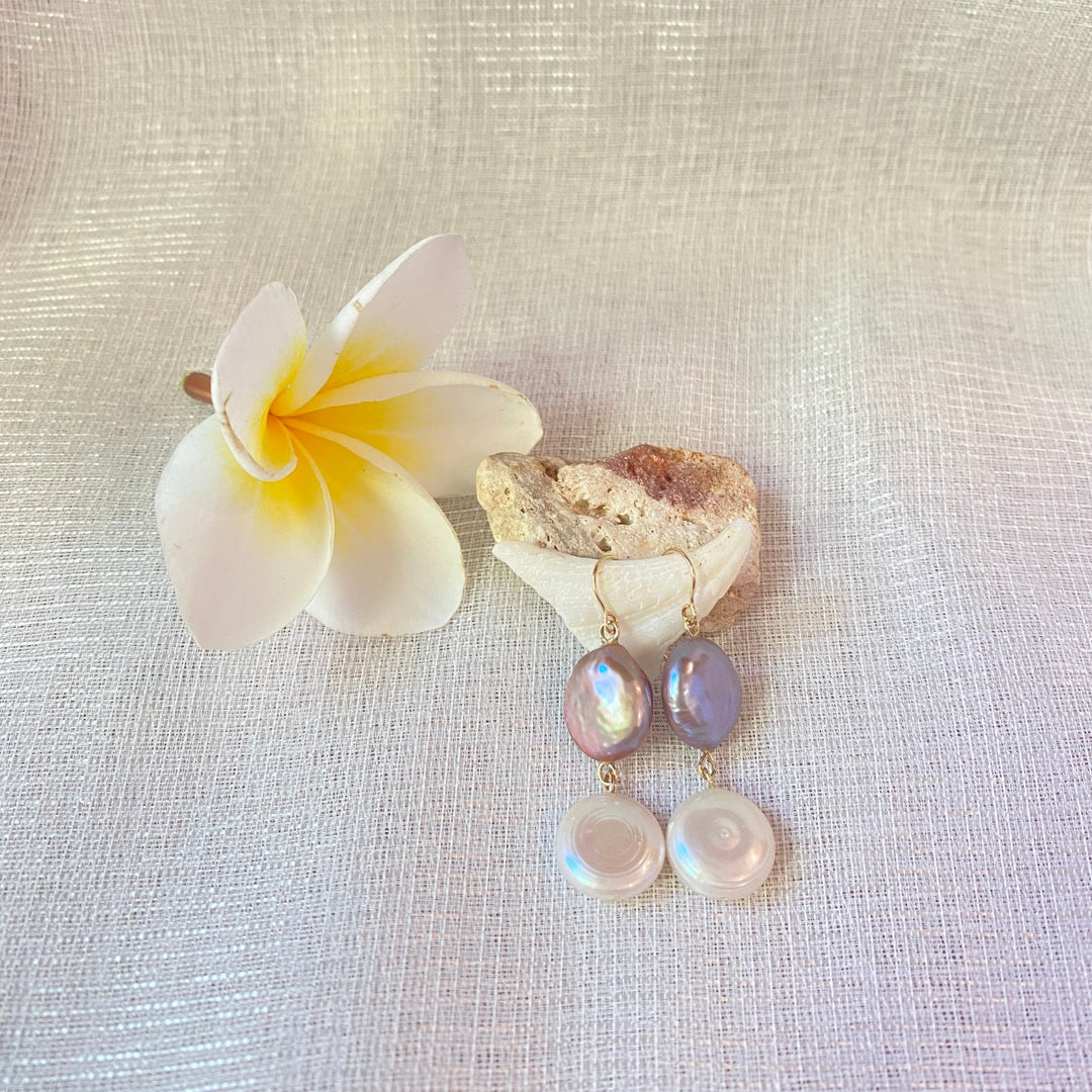 Plumeria Accessories Yui Dangling Bi Color Coin Earring