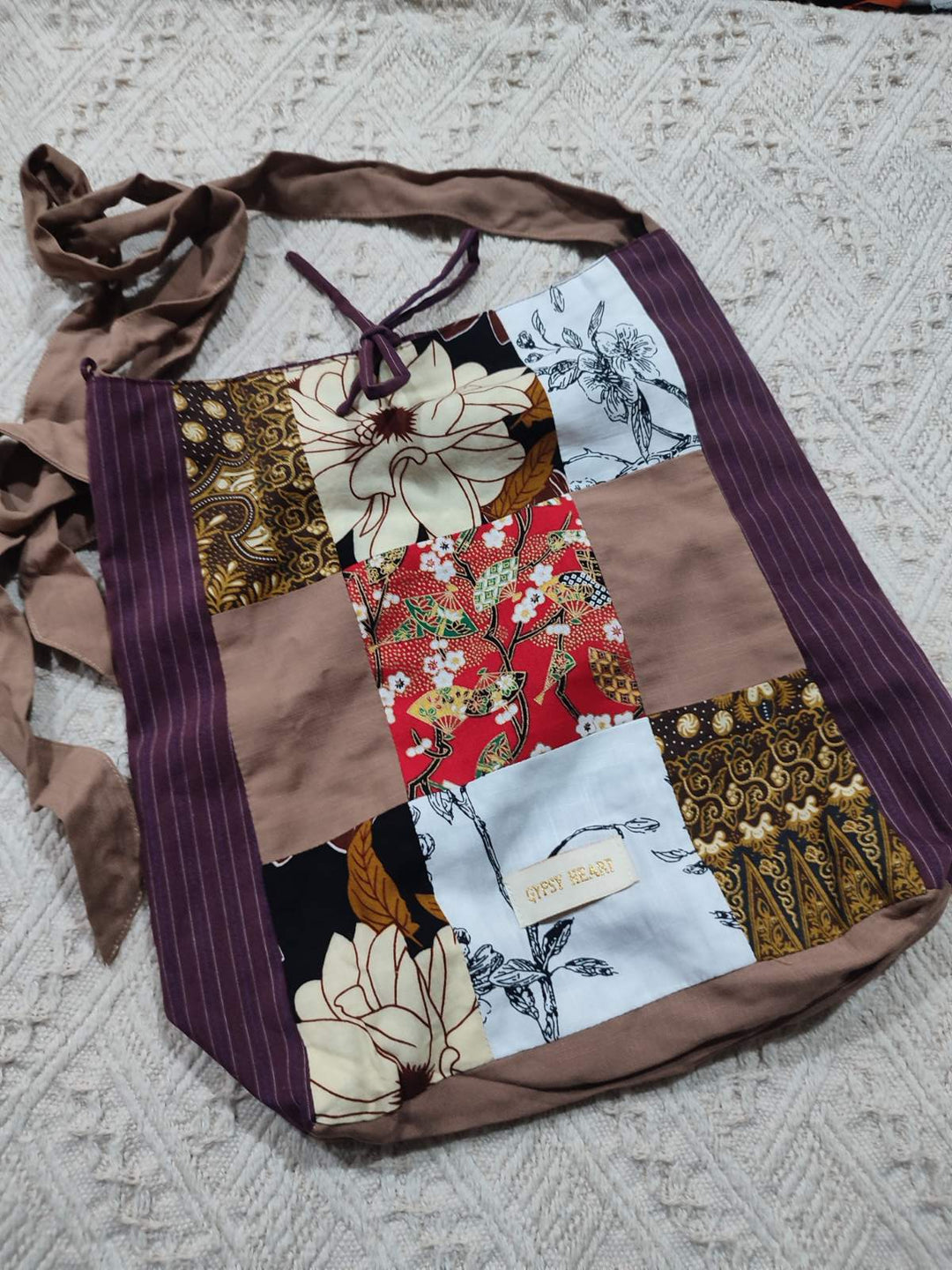 Gypsy Heart Wish Reversible Patchwork Bag