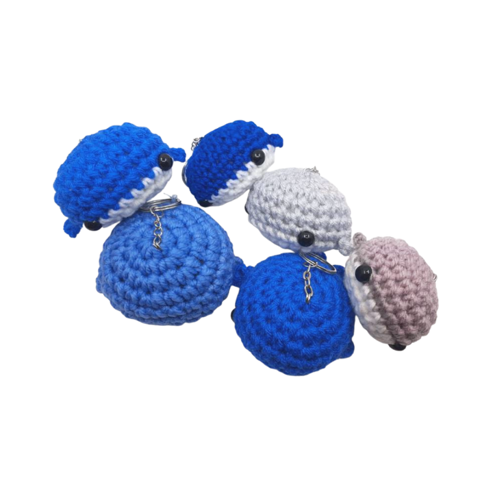 400 Lux Hand-Crocheted Whale Keychain