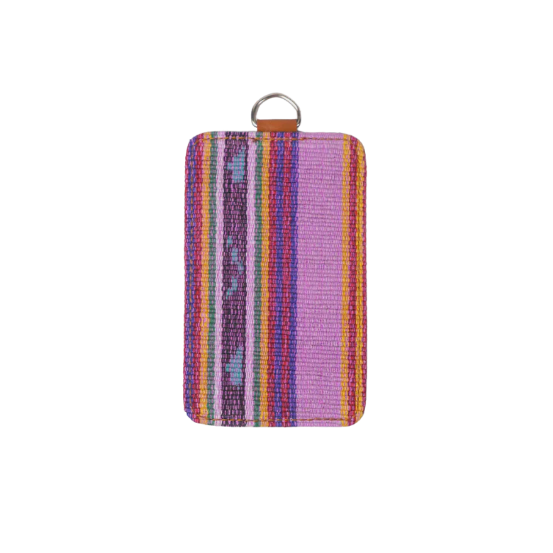 Woven ID Holder in Tan Leather