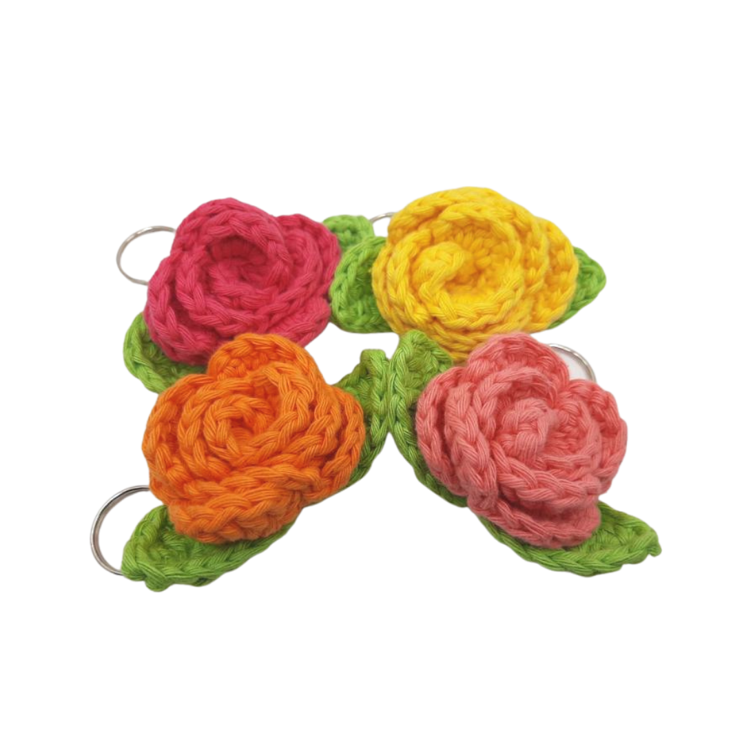 400 Lux Hand Crocheted Flower Keychain