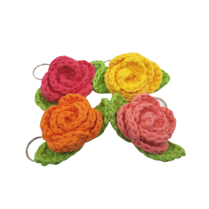 400 Lux Hand Crocheted Flower Keychain