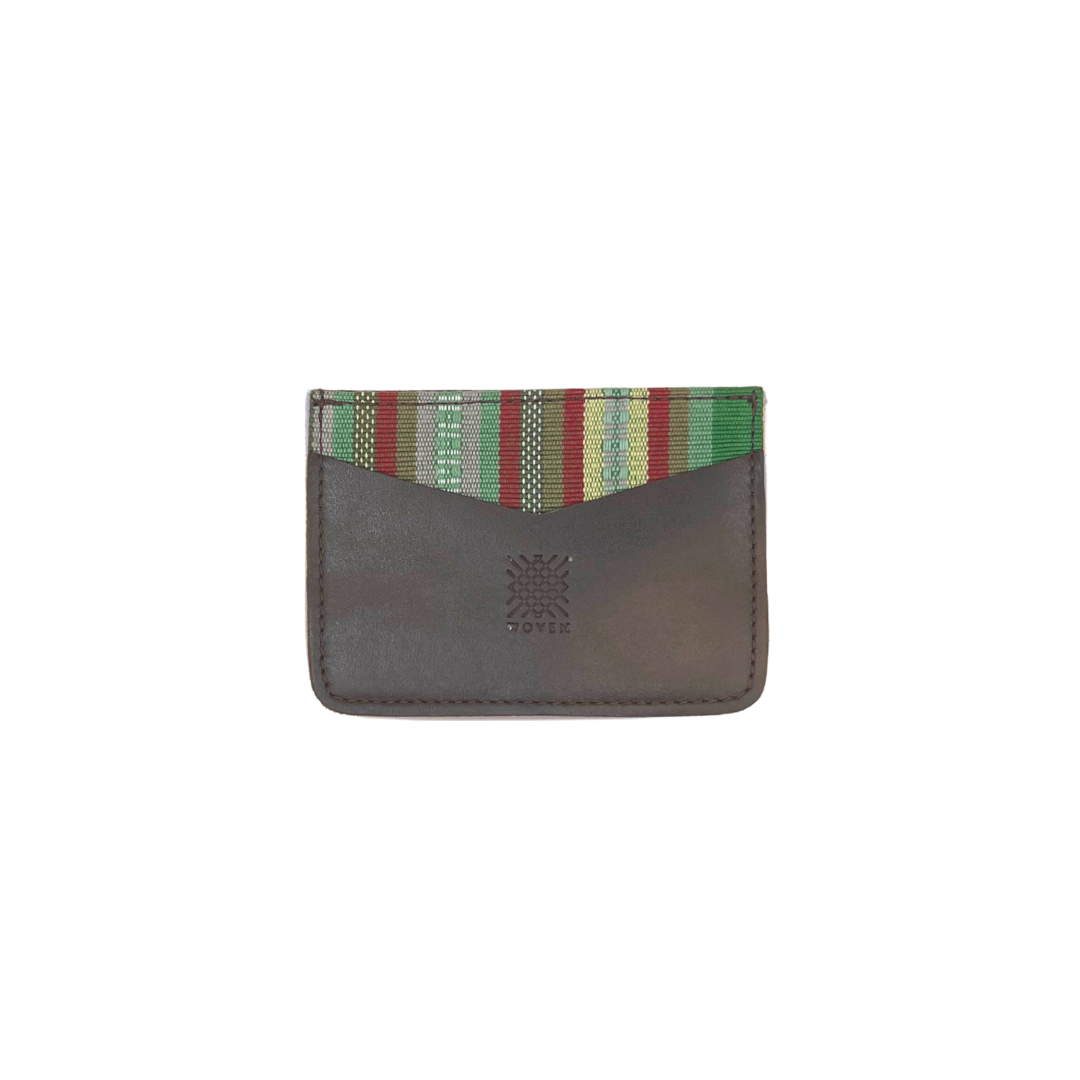 Woven Bulsa Cardholder in Black Leather