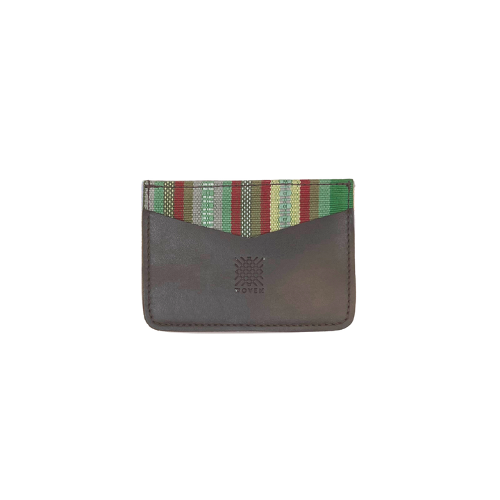 Woven Bulsa Cardholder in Black Leather