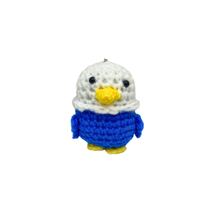400 Lux Hand Crocheted Blue Eagle Keychain