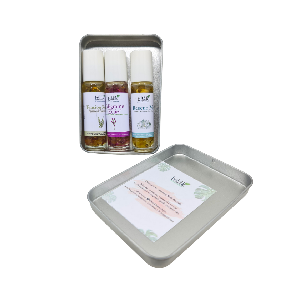 Bask Botanik Relief Set (3 Essential Oil Rollers) - Roots Collective PH