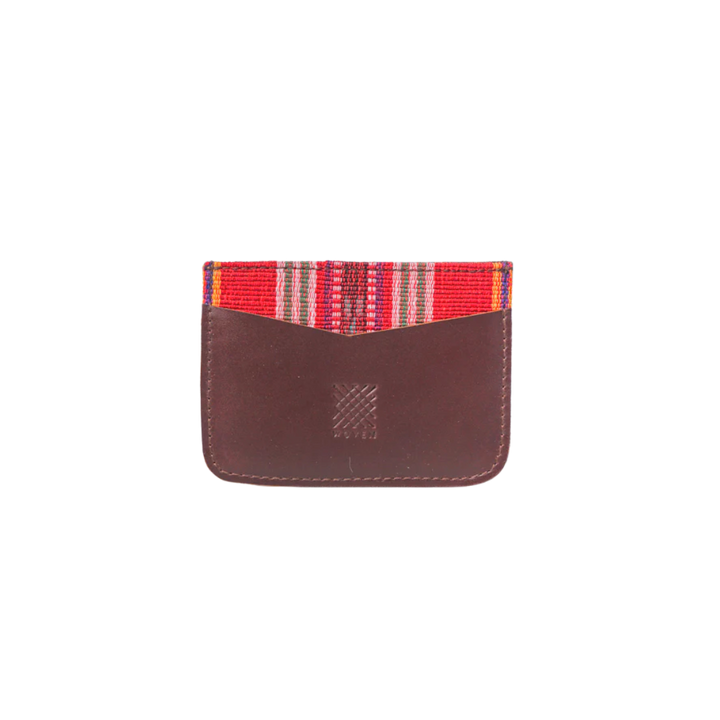 Woven Bulsa Card Holder in Brown Leather