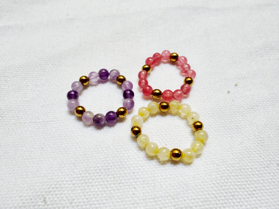 Jumimo by Vickit Strawberry Quartz Stone Ring