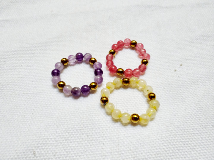 Jumimo by Vickit Strawberry Quartz Stone Ring