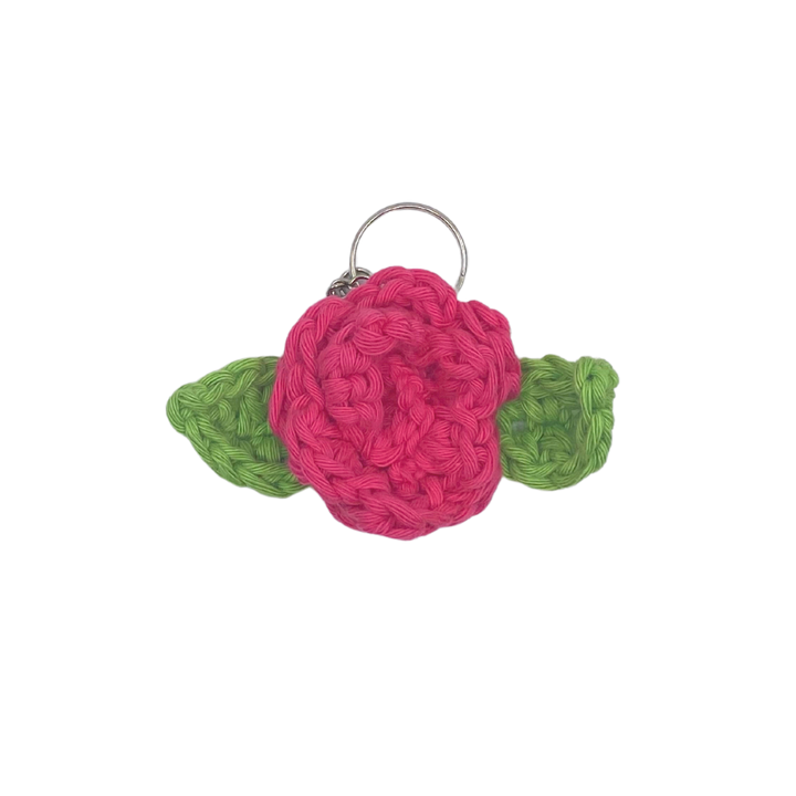 400 Lux Hand Crocheted Rosas Keychain