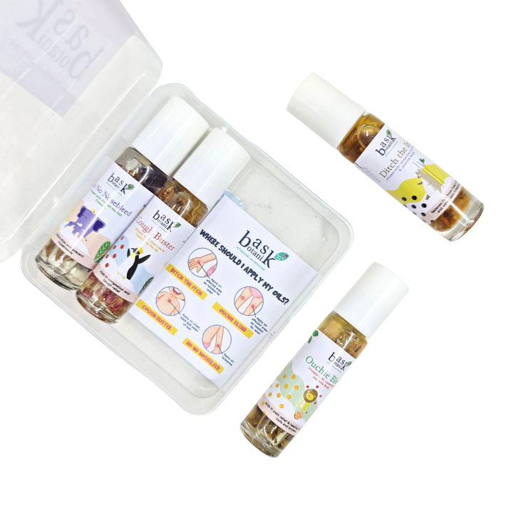 Bask Botanik Kids Set with 4 Kid-Friendly Essential Oil Rollers
