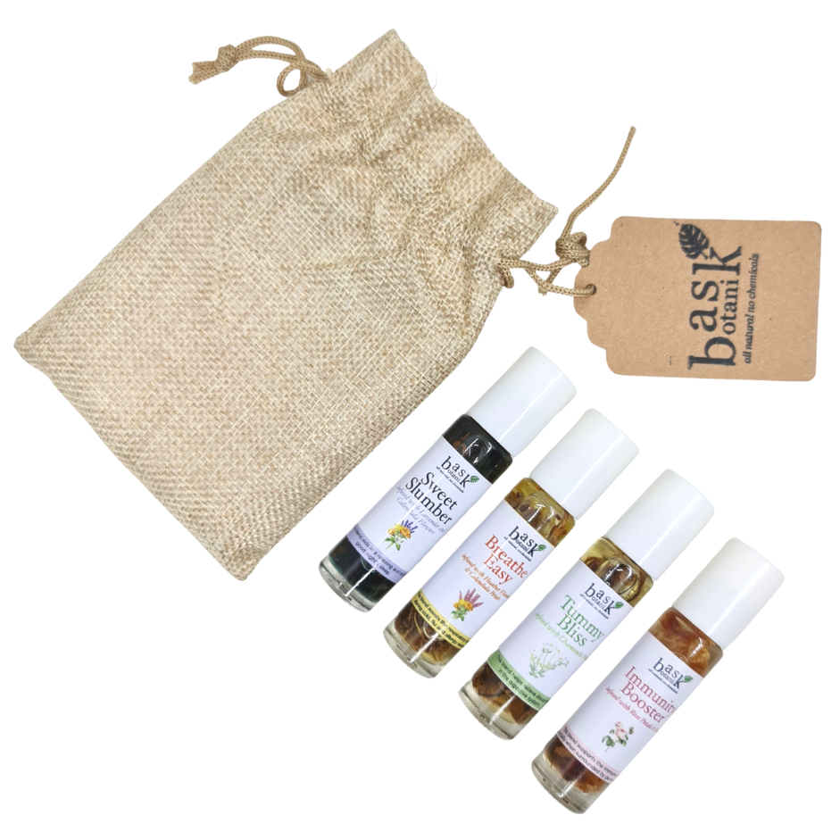 Bask Botanik Sampler Set with 4 Essential Oil Rollers