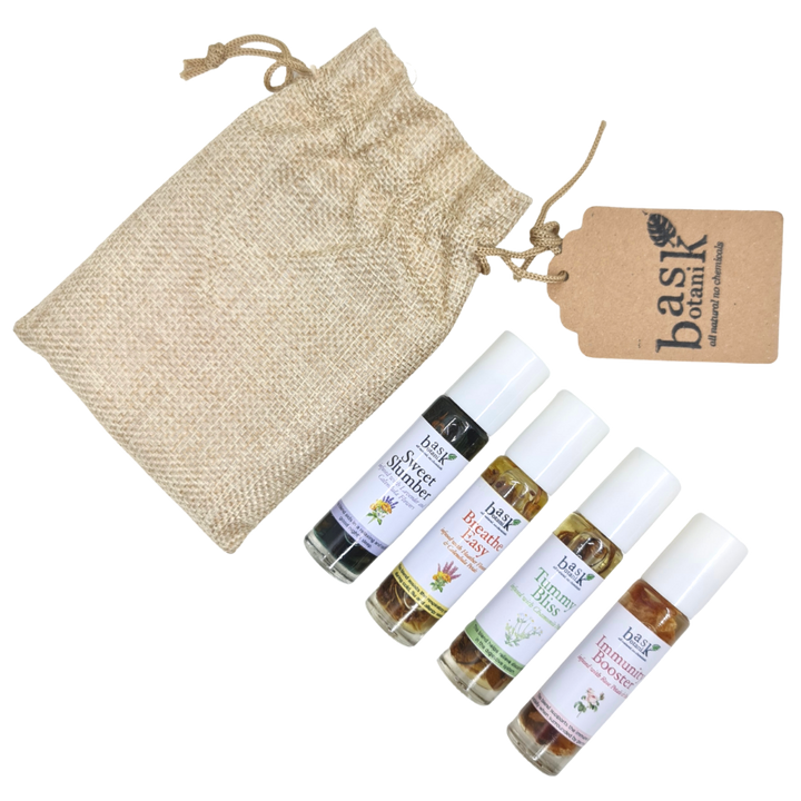 Bask Botanik Sampler Set with 4 Essential Oil Rollers