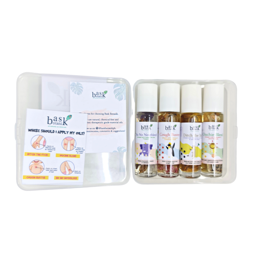Bask Botanik Kids Set with 4 Kid-Friendly Essential Oil Rollers