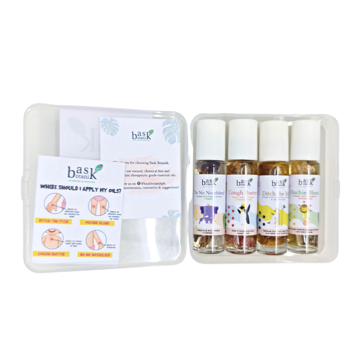 Bask Botanik Kids Set with 4 Kid-Friendly Essential Oil Rollers