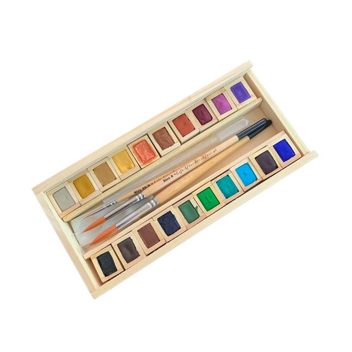 Life After Breakfast PH Wooden Watercolor Box