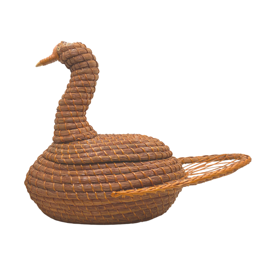 Everything is Pine Duck-Shaped Pine Needle Tray with Cover