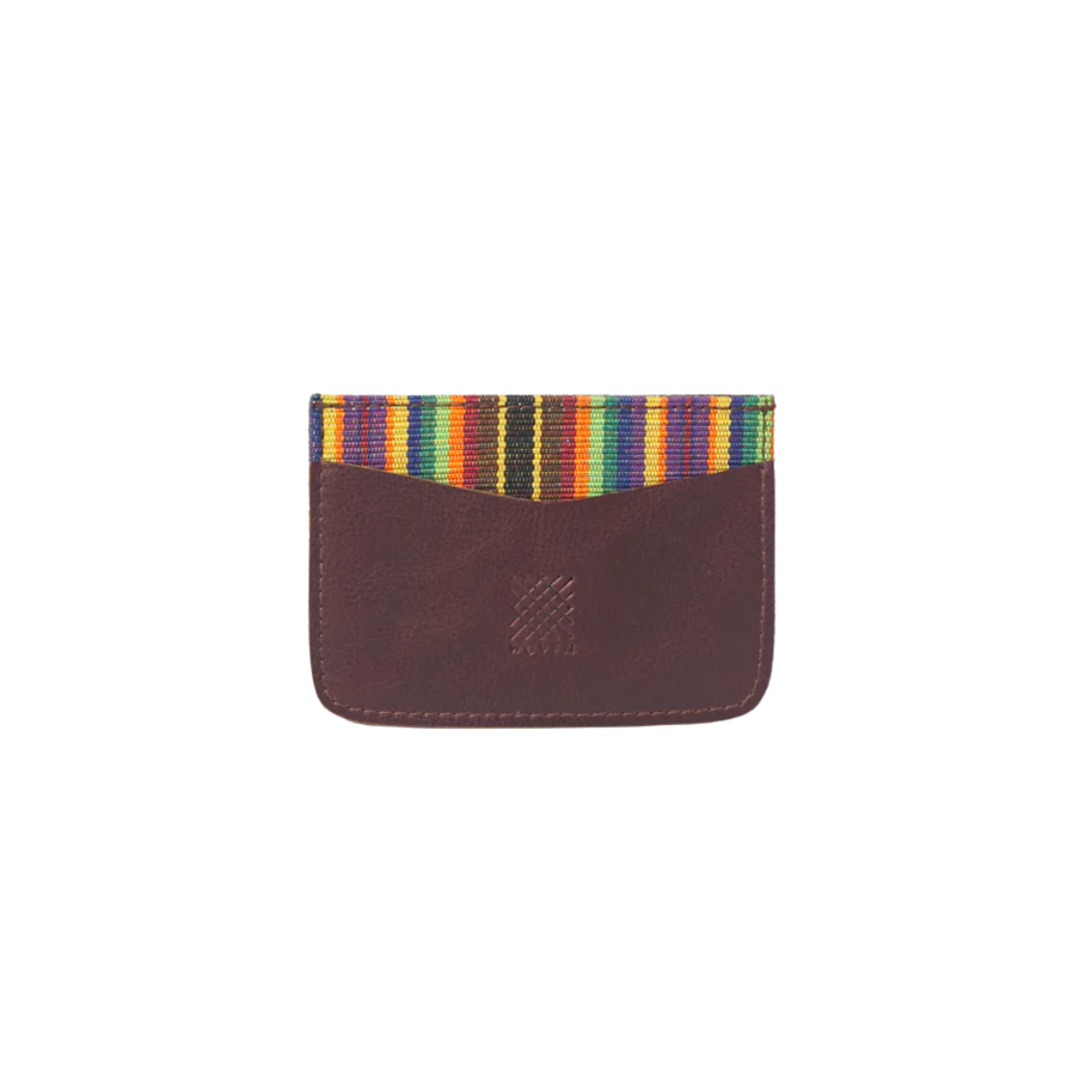 Woven Bulsa Card Holder in Brown Leather