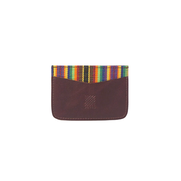 Woven Bulsa Card Holder in Brown Leather