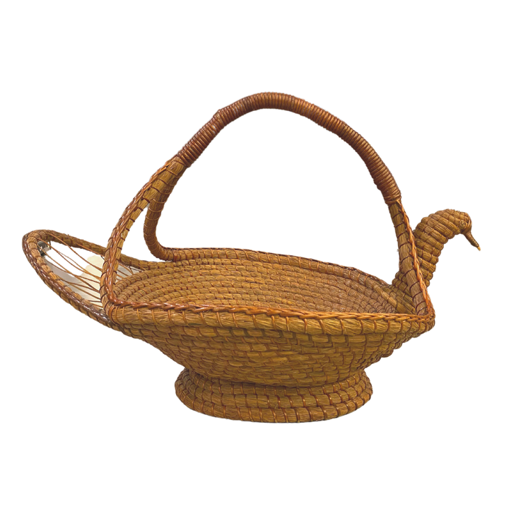 Everything is Pine Swan-Shaped Pine Needle Basket