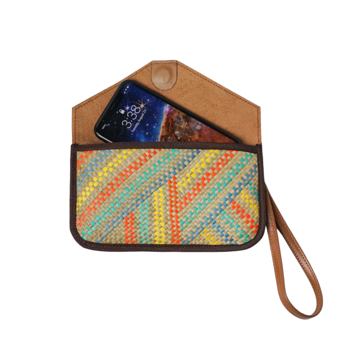 Woven Liham Tikog Grass and Leather Envelope Sleeve - Layunin