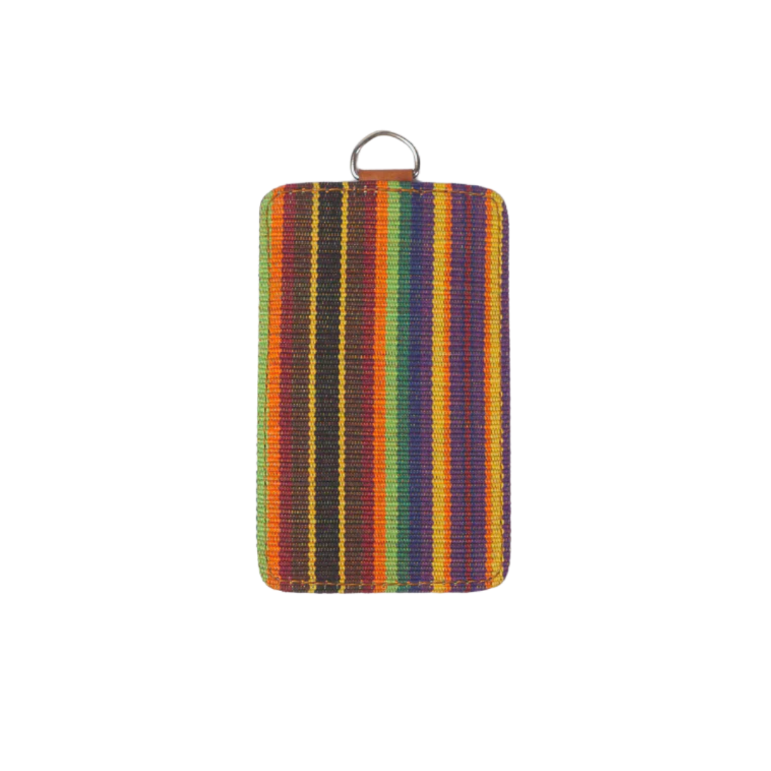 Woven ID Holder in Tan Leather