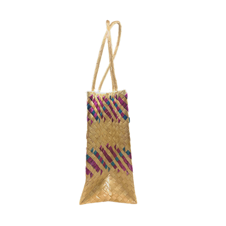 Mula Isla Handwoven Buri Bayong in Red/Fuchsia