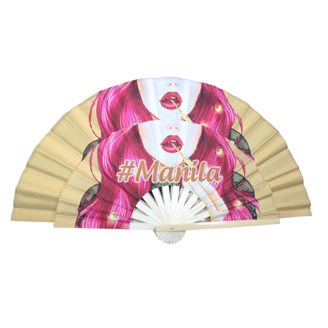 House of Habi PH Satin Folding Fan with Design