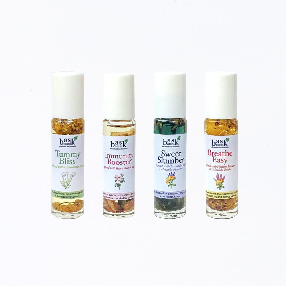 Bask Botanik Sampler Set (4 Essential Oil Rollers) - Roots Collective PH