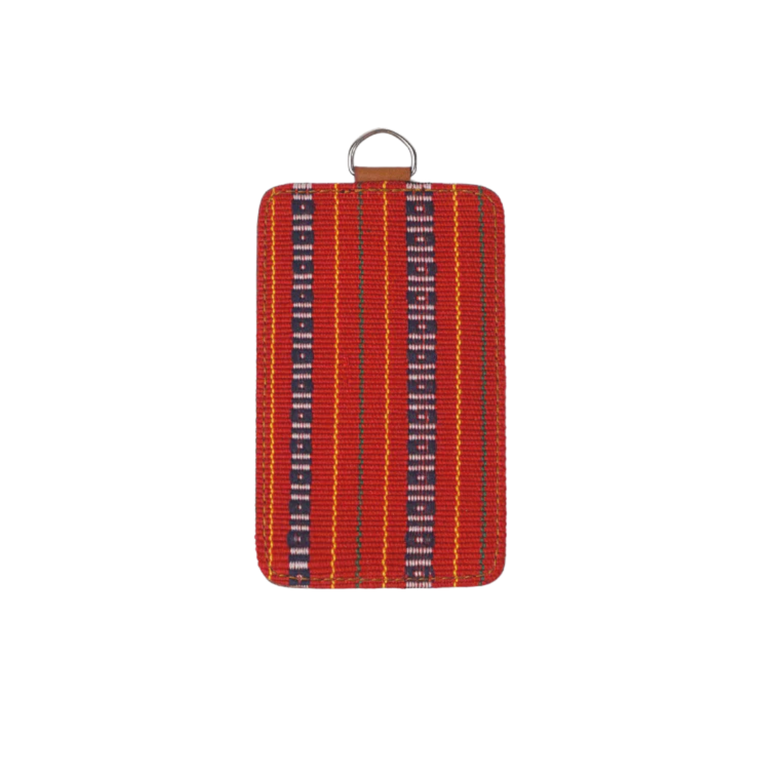 Woven ID Holder in Tan Leather
