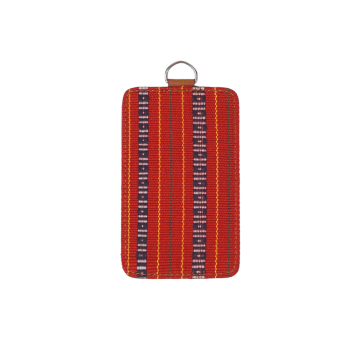 Woven ID Holder in Tan Leather