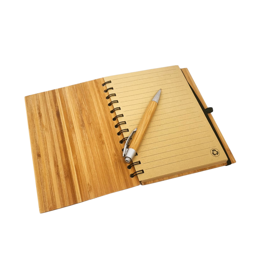 The Bamboo Company Personalized Lakbawayan Bamboo Notebook with Bamboo Pen