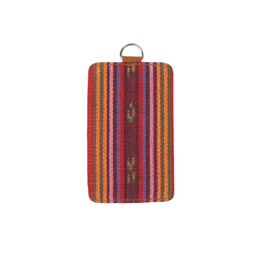 Woven ID Holder in Tan Leather
