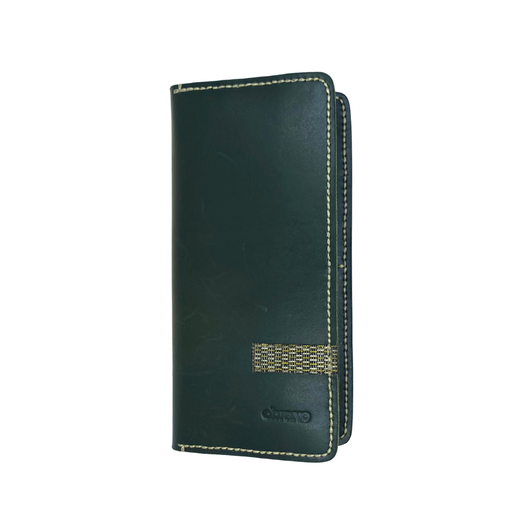 Obrano Leather and Heritage Weaves Long Wallet