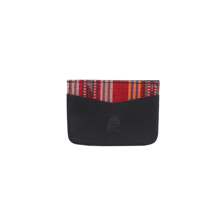 Woven Bulsa Cardholder in Black Leather