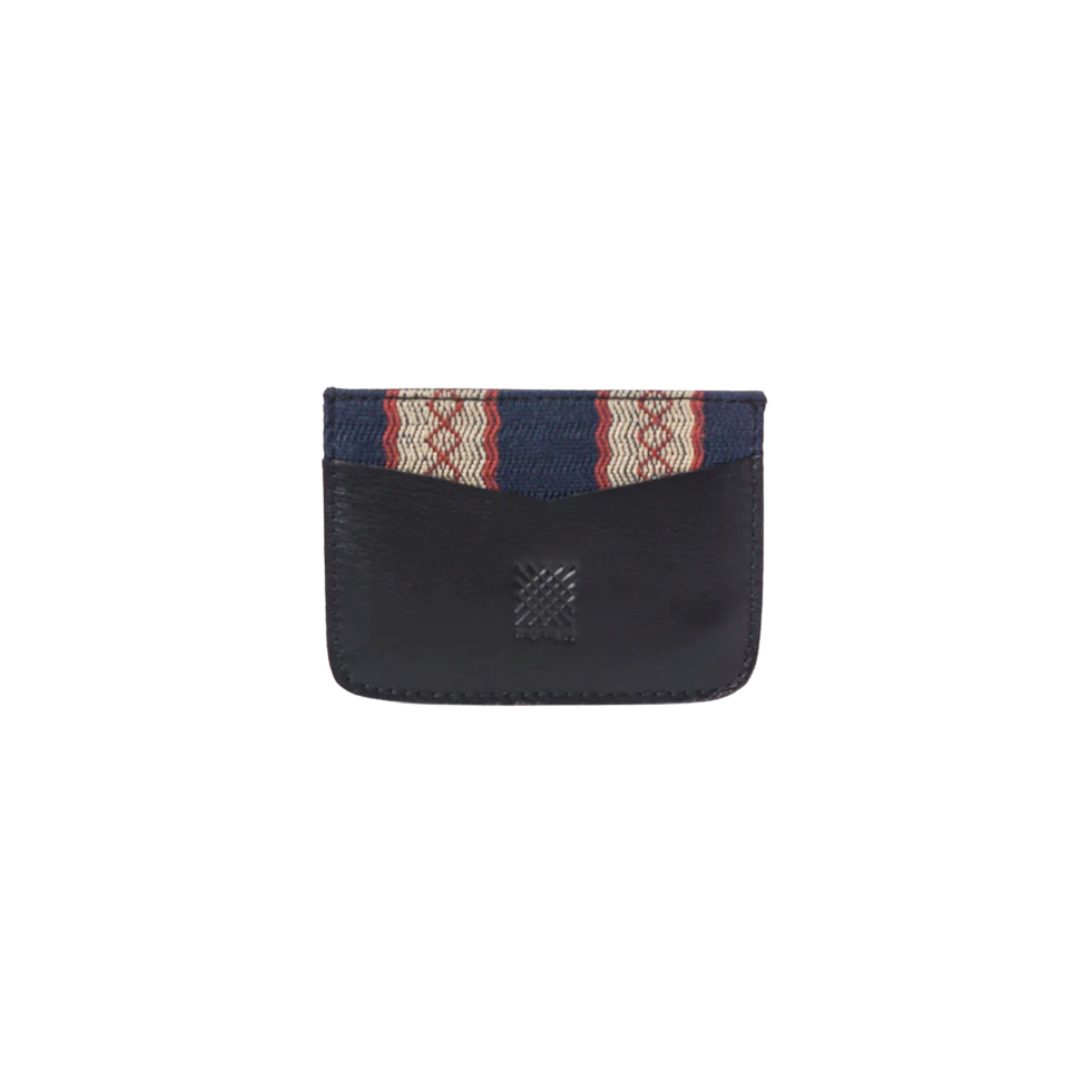 Woven Bulsa Cardholder in Black Leather
