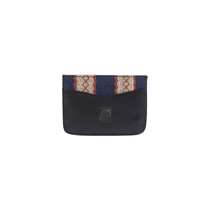 Woven Bulsa Cardholder in Black Leather