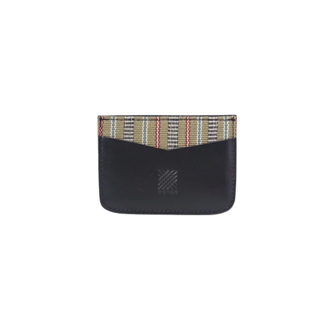Woven Bulsa Cardholder in Black Leather