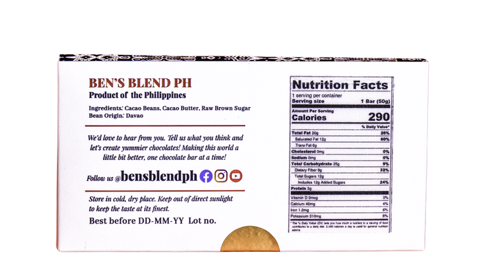 Ben's Blend PH Dark Chocolate Bar