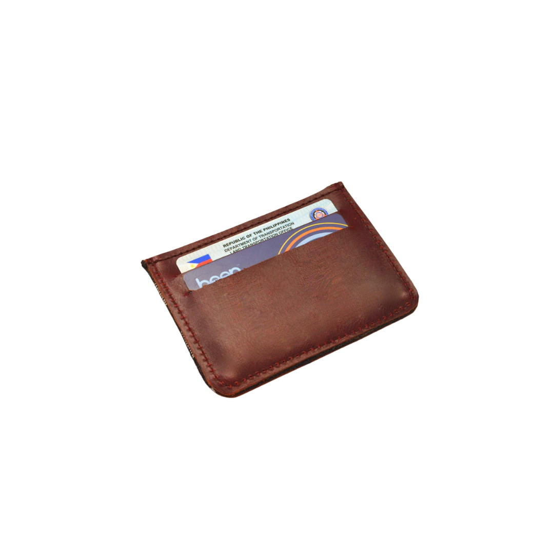Woven Bulsa Card Holder in Brown Leather