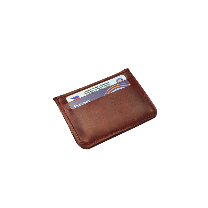 Woven Bulsa Card Holder in Brown Leather