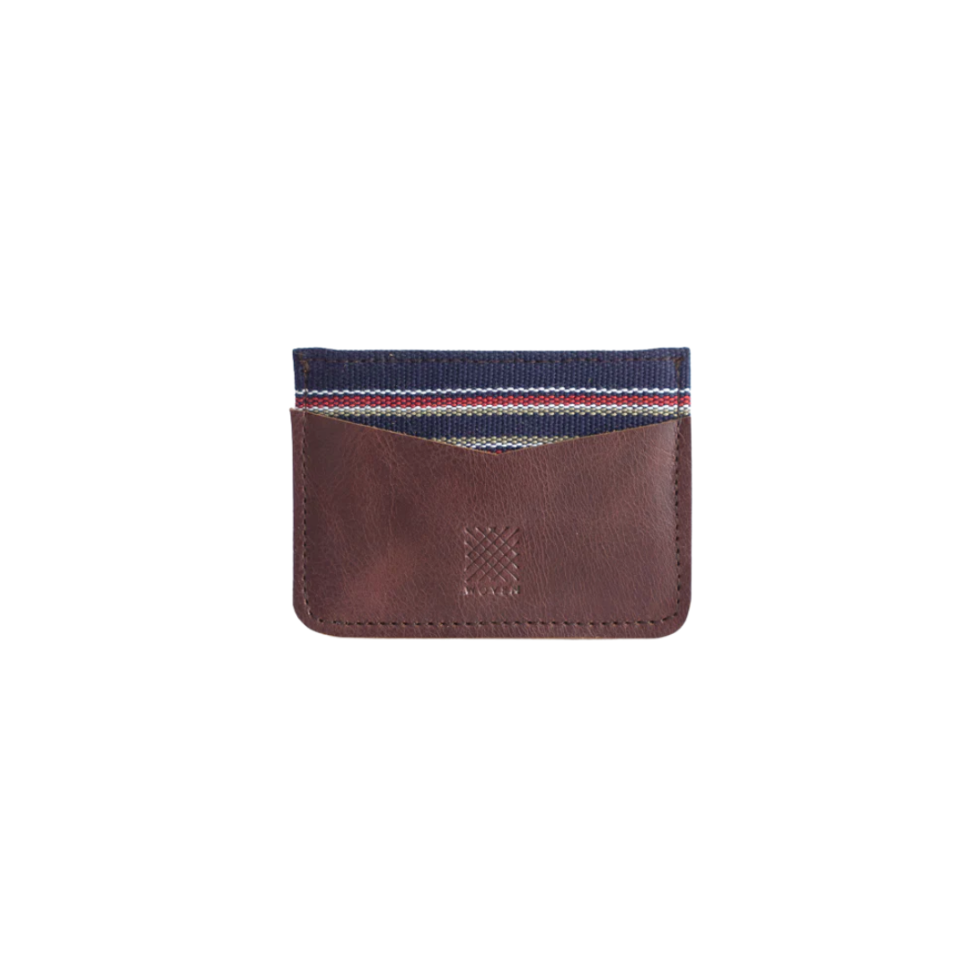 Woven Bulsa Card Holder in Brown Leather