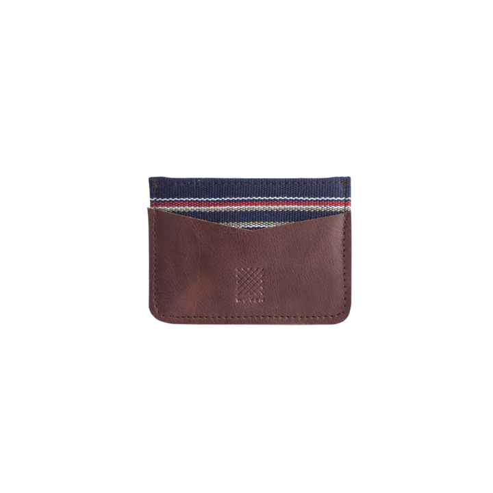 Woven Bulsa Card Holder in Brown Leather
