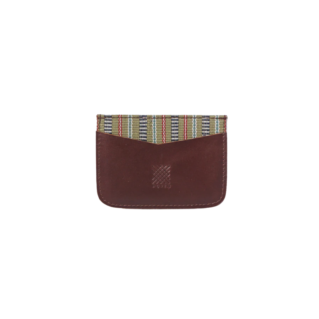 Woven Bulsa Card Holder in Brown Leather
