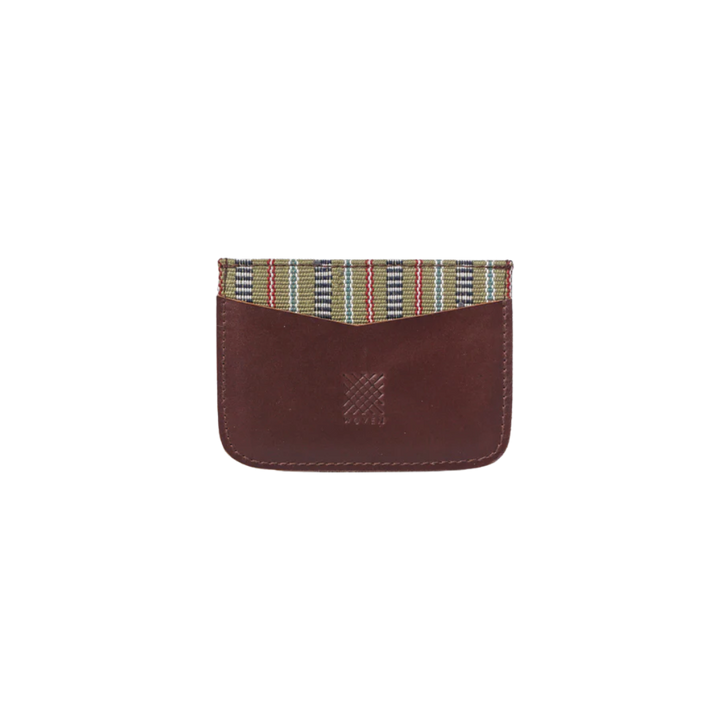 Woven Bulsa Card Holder in Brown Leather