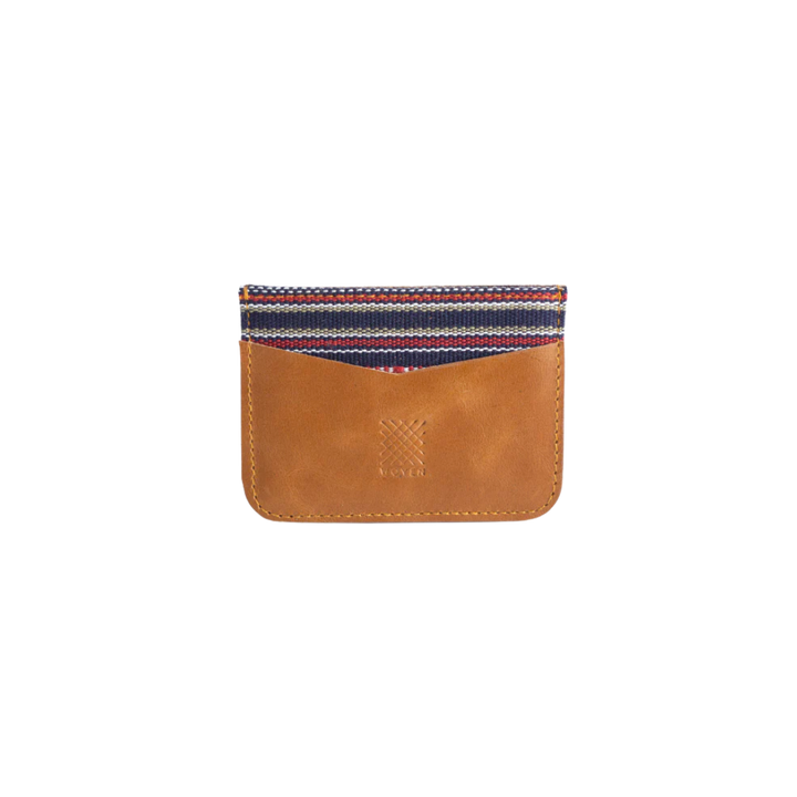 Woven Bulsa Card Holder in Tan Leather