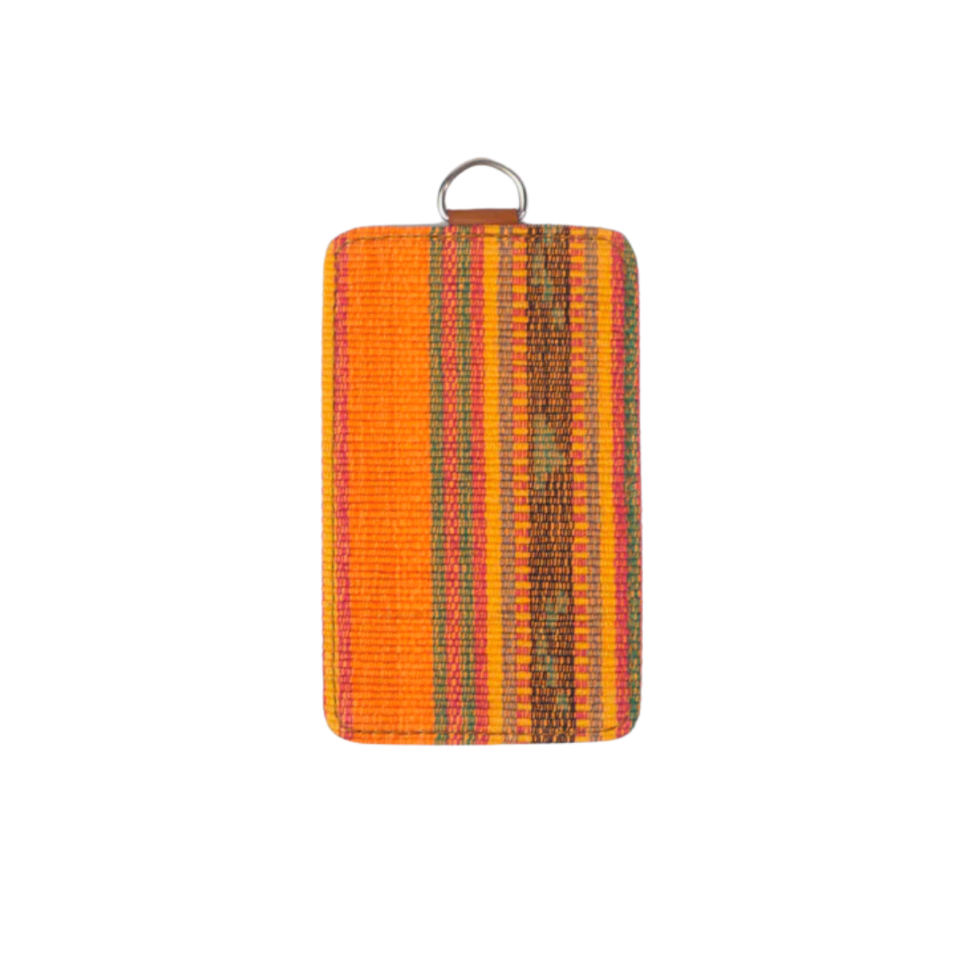 Woven ID Holder in Tan Leather